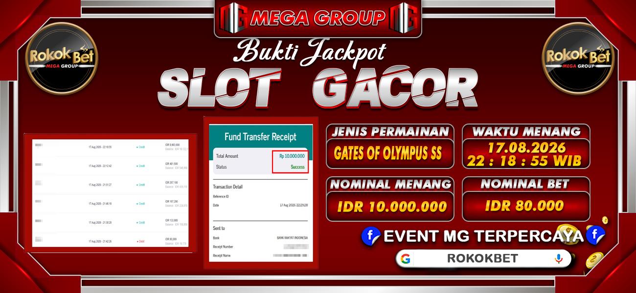 Bukti JP situs Rokokbet hari Selasa, 18 Agustus 2026