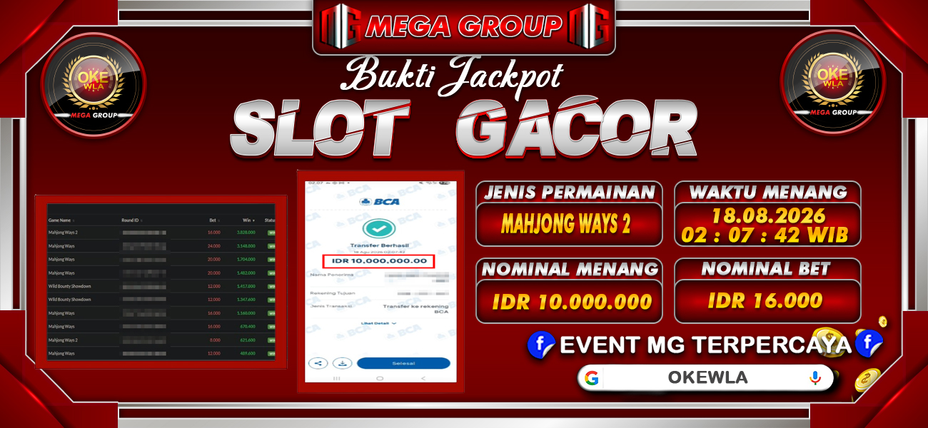 Bukti JP situs Okewla hari Selasa, 18 Agustus 2026