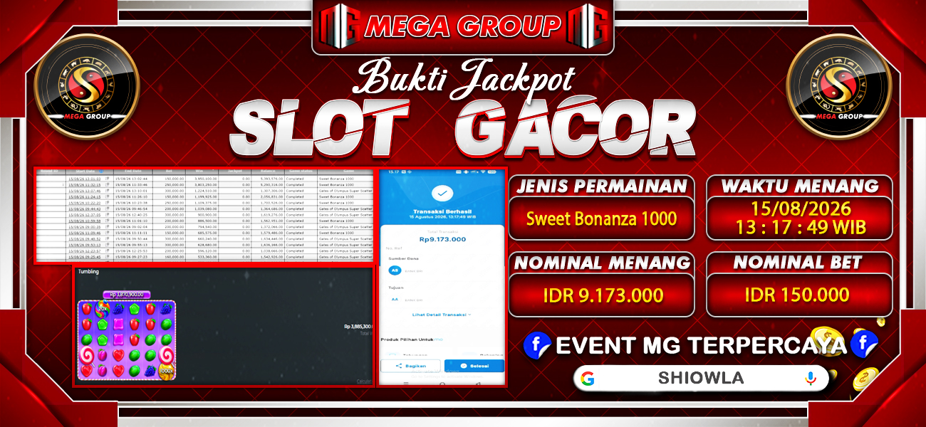 Bukti JP situs Shiowla hari Sabtu, 15 Agustus 2026