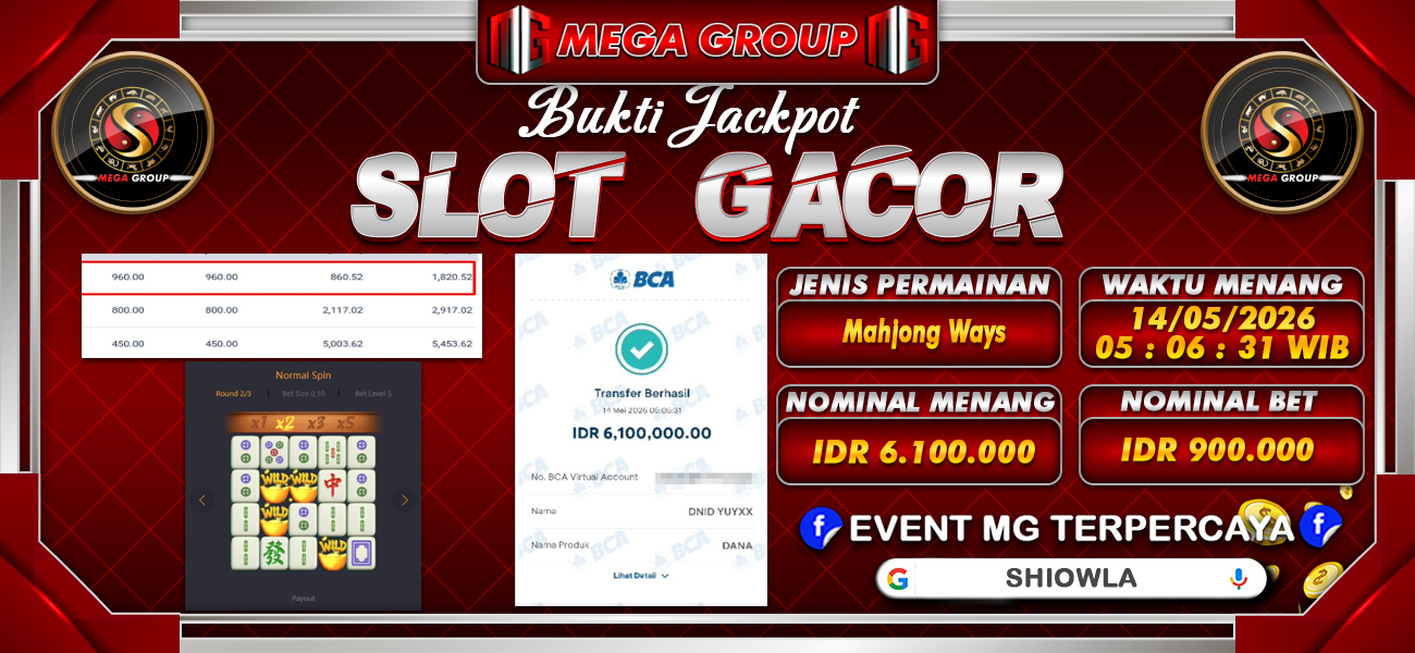 Bukti JP situs Shiowla hari Kamis, 14 Mei 2026