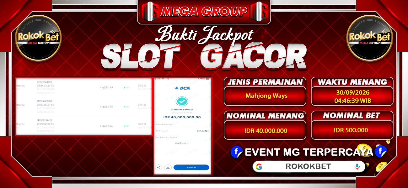 Bukti JP situs Rokokbet hari Rabu, 30 September 2026