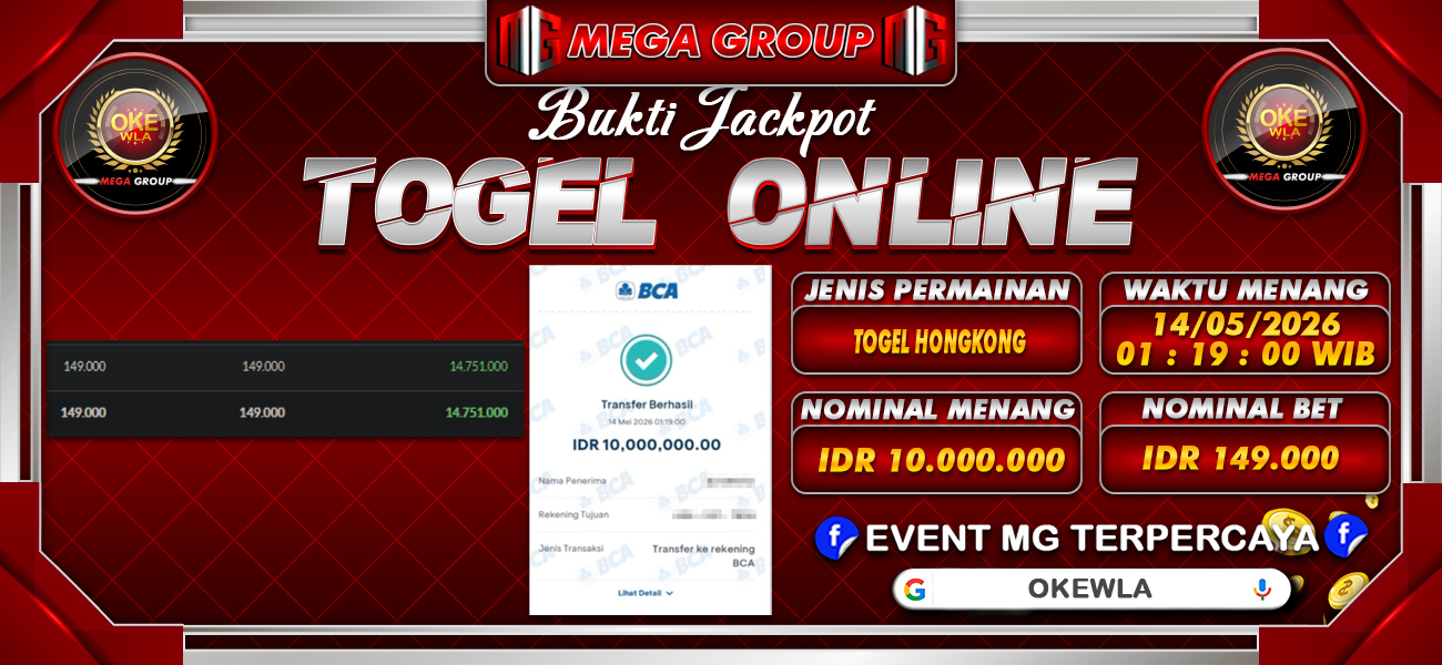 Bukti JP situs Okewla hari Kamis, 14 Mei 2026