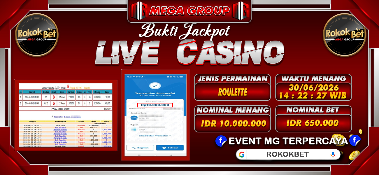 Bukti JP situs Rokokbet hari Selasa, 30 Juni 2026