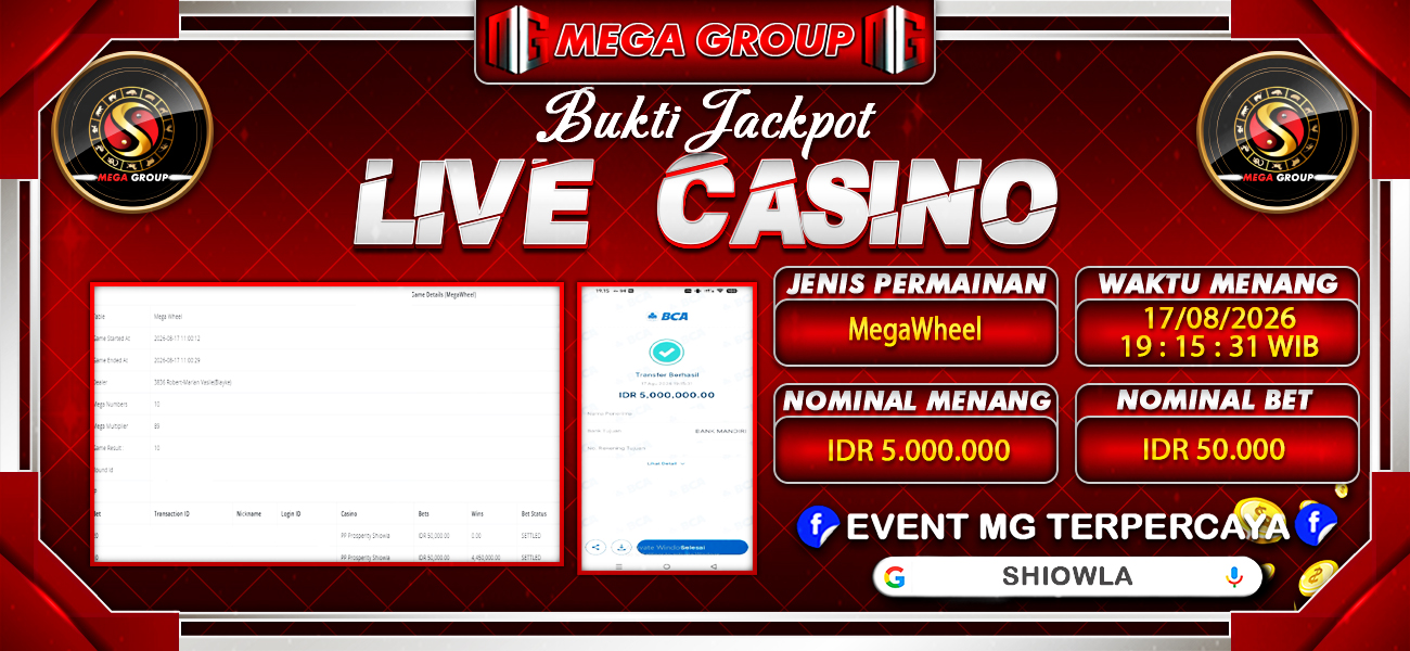Bukti JP situs Shiowla hari Senin, 17 Agustus 2026