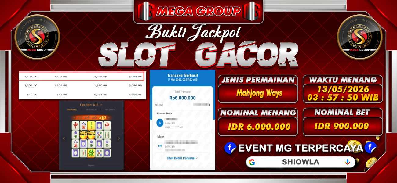 Bukti JP situs Shiowla hari Rabu, 13 Mei 2026