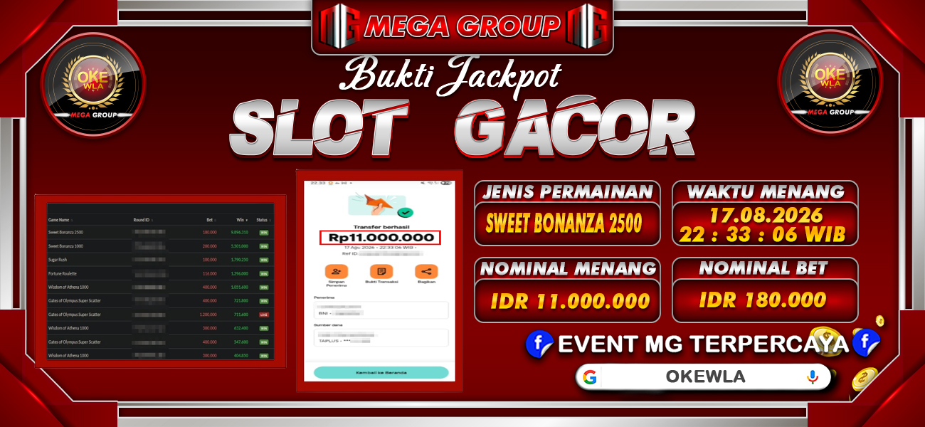 Bukti JP situs Okewla hari Selasa, 18 Agustus 2026