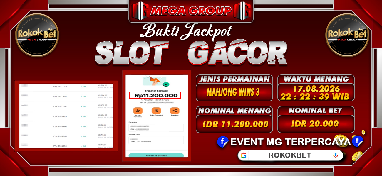 Bukti JP situs Rokokbet hari Selasa, 18 Agustus 2026
