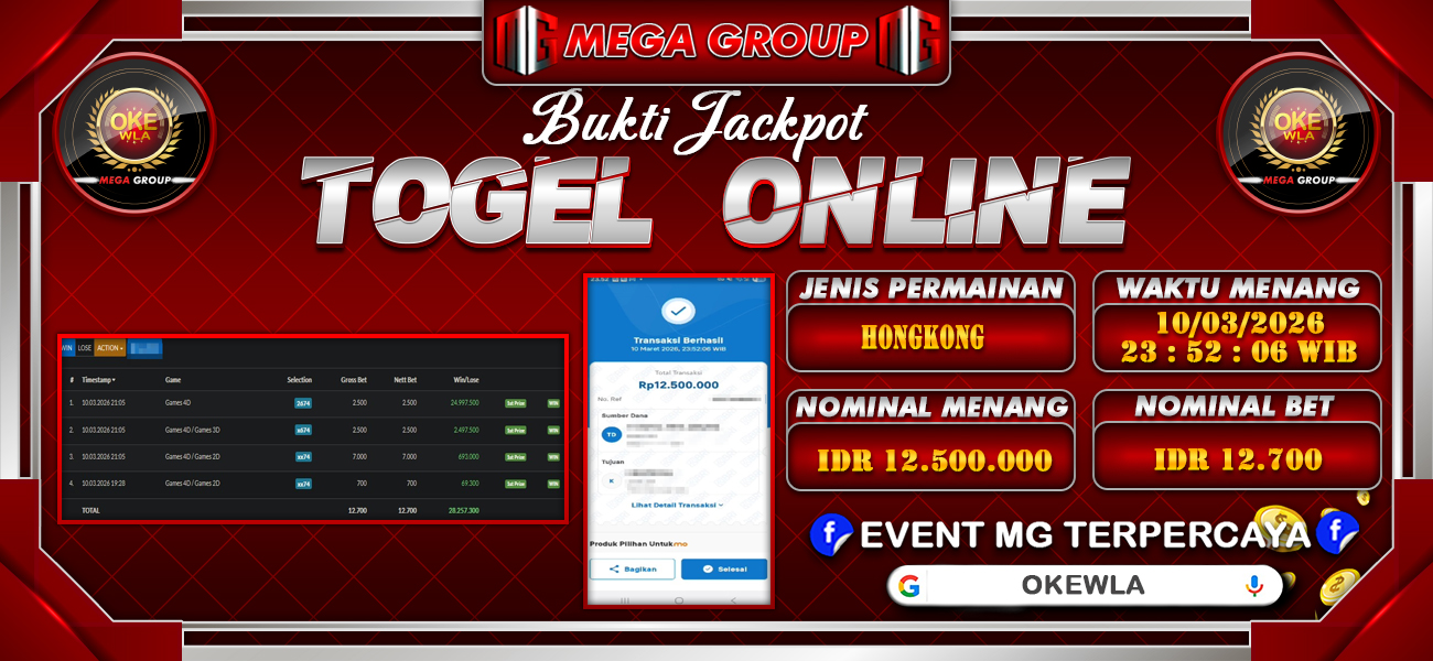 Bukti JP situs Okewla hari Selasa, 10 Maret 2026