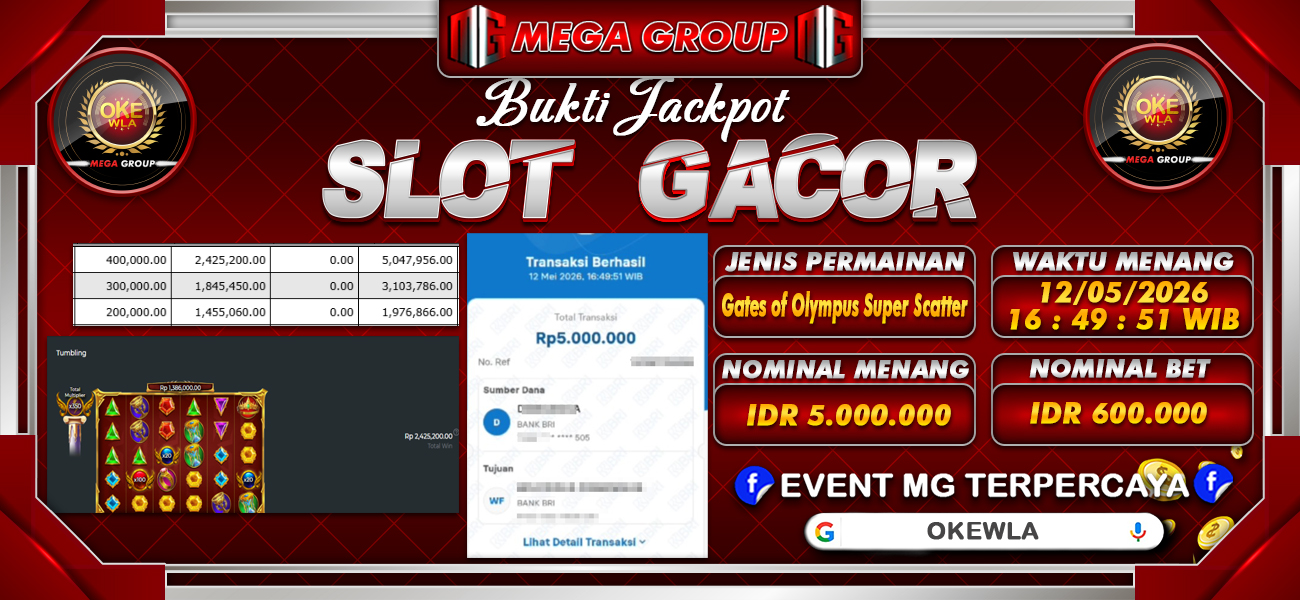 Bukti JP situs Okewla hari Selasa, 12 Mei 2026
